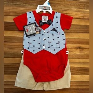 Boys 6-9month 3 piece Outfit- Daper Dude NWT